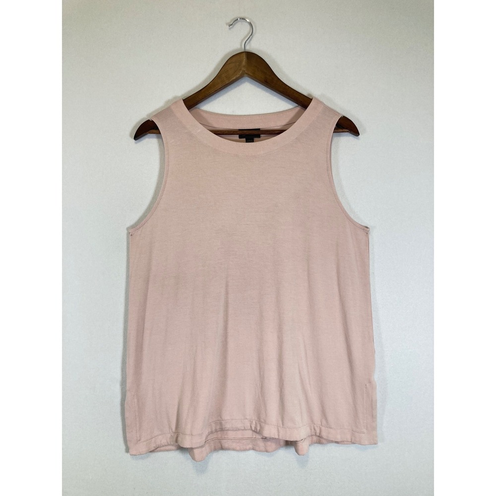 Minimalist J. Jill Women Large Petite Blush Pink Wearever Tank Top Side Slit